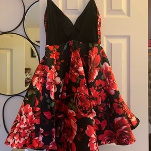 Floral red formal/ party dress